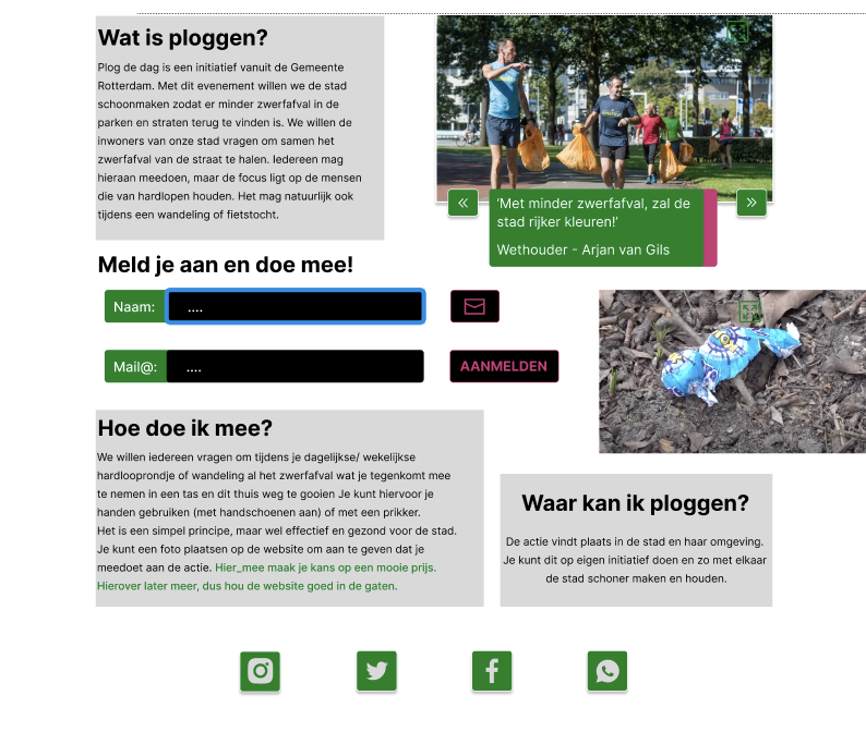 Plog de Dag website design screen 1